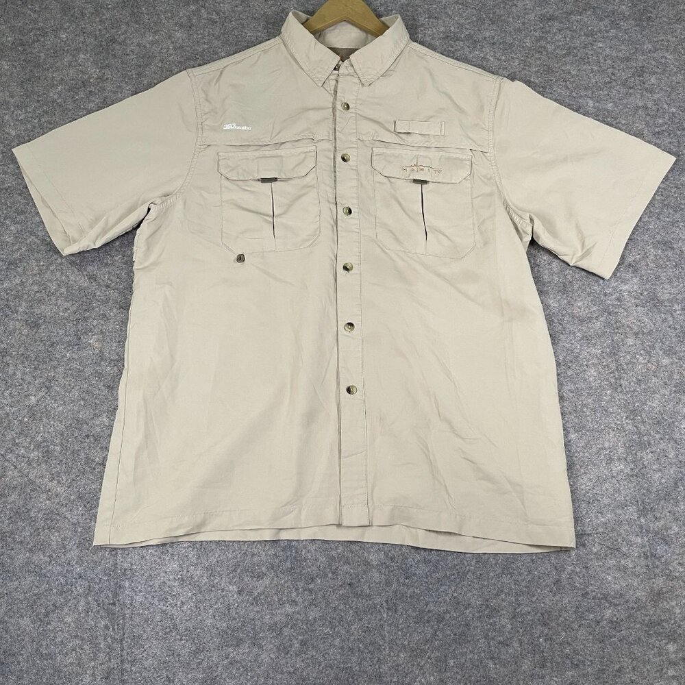 HABIT Solar Factor UPF40+ S/S Shirt Mens Sz L Fishing Vented Lined Outdoors‎